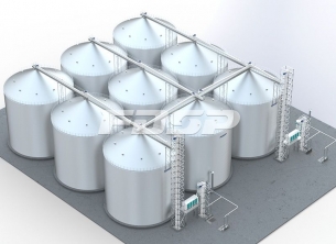 飼料行業(yè)9-6000T玉米鋼板倉(cāng)工程